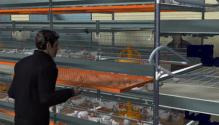 層疊式肉雞籠養系統機械動畫截圖2